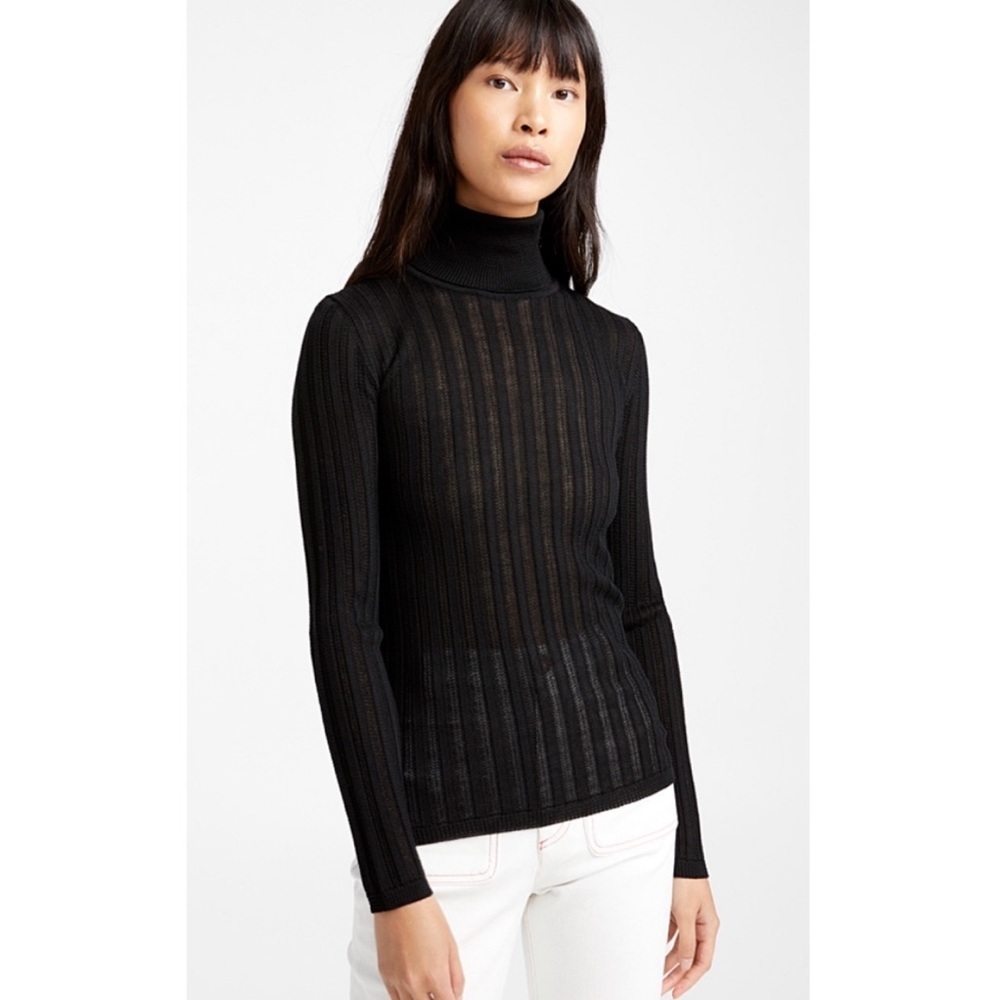 Missoni Textured Knit Turtleneck in Black.